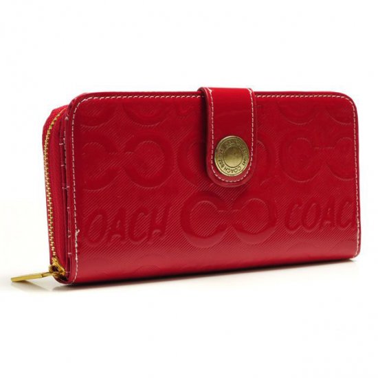 Coach Logo Large Red Wallets BCR | Women